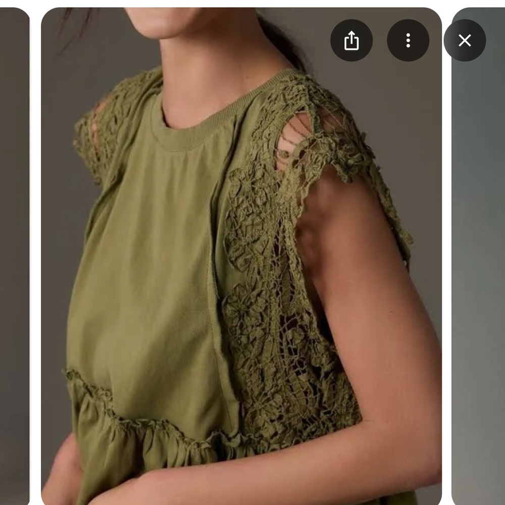 Anthropologie Green Baby Doll Blouse Top - Picture 4 of 12